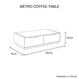 darrahopens Furniture > Living Room Coffee Table High Gloss Finish MDF Black & White Colour with 2 Drawers Storage