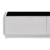 darrahopens Furniture > Living Room Coffee Table High Gloss Finish MDF Black & White Colour with 2 Drawers Storage