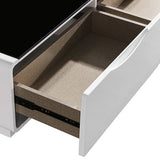 darrahopens Furniture > Living Room Coffee Table High Gloss Finish MDF Black & White Colour with 2 Drawers Storage