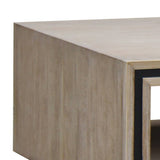 darrahopens Furniture > Living Room Coffee Table Solid Wood Acacia & Veneer Frame 2 Drawers Storage Sliver Brush Colour