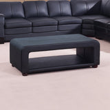 darrahopens Furniture > Living Room Coffee Table Upholstered PU Leather in Black Colour with open storage
