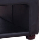 darrahopens Furniture > Living Room Coffee Table Upholstered PU Leather in Black Colour with open storage