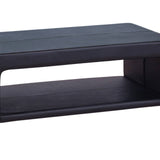 darrahopens Furniture > Living Room Coffee Table Upholstered PU Leather in Black Colour with open storage