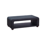 darrahopens Furniture > Living Room Coffee Table Upholstered PU Leather in Black Colour with open storage