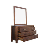 darrahopens Furniture > Living Room Dresser with 6 Storage Drawers in Solid Acacia & Veneer With Mirror in Chocolate Colour