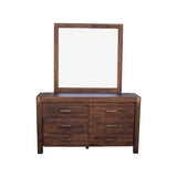 darrahopens Furniture > Living Room Dresser with 6 Storage Drawers in Solid Acacia & Veneer With Mirror in Chocolate Colour