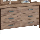 darrahopens Furniture > Living Room Dresser with 6 Storage Drawers in Solid Acacia & Veneer With Mirror in Oak Colour