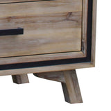 darrahopens Furniture > Living Room Dresser with 6 Storage Drawers in Solid Acacia With Mirror in Silver Brush Colour