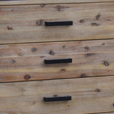 darrahopens Furniture > Living Room Dresser with 6 Storage Drawers in Solid Acacia With Mirror in Silver Brush Colour