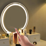 Darrahopens Furniture > Living Room Dressing Vanity Table Stool Set with Make-up LED Lighted Mirror - White