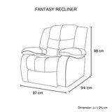 darrahopens Furniture > Living Room Fantasy Recliner Pu Leather 1R Black