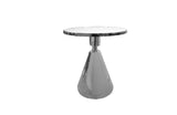 Darrahopens Furniture > Living Room Glam Black 50cm Side Table - White Marble