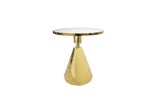Darrahopens Furniture > Living Room Glam Gold 50cm Side Table - White Marble