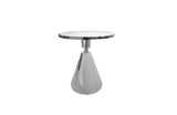 Darrahopens Furniture > Living Room Glam Silver 50cm Side Table - White Marble