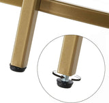 darrahopens Furniture > Living Room Gold Round Side Table with Golden Metal Frame Robust and Stable