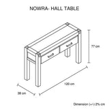 darrahopens Furniture > Living Room Hall Table 2 Storage Drawers Solid Acacia Wooden Frame Hallway in Oak Color