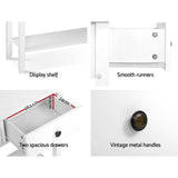 darrahopens Furniture > Living Room Hallway Console Table Hall Side Entry 2 Drawers Display White Desk Furniture