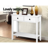 darrahopens Furniture > Living Room Hallway Console Table Hall Side Entry 2 Drawers Display White Desk Furniture
