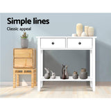 darrahopens Furniture > Living Room Hallway Console Table Hall Side Entry 2 Drawers Display White Desk Furniture