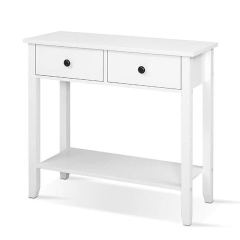 darrahopens Furniture > Living Room Hallway Console Table Hall Side Entry 2 Drawers Display White Desk Furniture