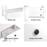 darrahopens Furniture > Living Room Hallway Console Table Hall Side Entry 3 Drawers Display White Desk Furniture