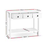 darrahopens Furniture > Living Room Hallway Console Table Hall Side Entry 3 Drawers Display White Desk Furniture