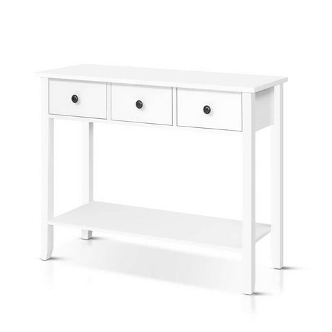 darrahopens Furniture > Living Room Hallway Console Table Hall Side Entry 3 Drawers Display White Desk Furniture