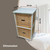 Darrahopens Furniture > Living Room Hyssop 2 Chest of Drawers Cane Bedroom Kitchen Bathroom Storage Tallboy Shelf