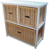Darrahopens Furniture > Living Room Hyssop 3 Chest of Drawers Cane Bedroom Kitchen Bathroom Storage Tallboy Shelf