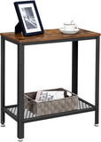 darrahopens Furniture > Living Room Industrial Side Table 2-Tier With Mesh and Metal Frame Rustic Brown