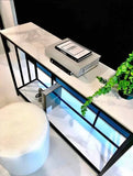Darrahopens Furniture > Living Room Interior Ave - Bronte Dual Layer Marble Stone Console - Marble & Black