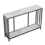 Darrahopens Furniture > Living Room Interior Ave - Bronte Dual Layer Marble Stone Console - Marble & Black