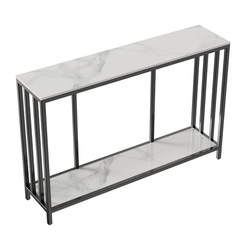 Darrahopens Furniture > Living Room Interior Ave - Bronte Dual Layer Marble Stone Console - Marble & Black