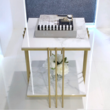 Darrahopens Furniture > Living Room Interior Ave - Milano Gold Square Side Table