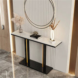 Darrahopens Furniture > Living Room Interior Ave - Pandora Stone Marble Console - Marble & Black