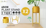 darrahopens Furniture > Living Room La Bella 2 Set 65cm Gold Plant Stand Planter Shelf Rack 1 Tier Steel