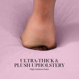 darrahopens Furniture > Living Room La Bella Pink Round Ottoman Foot Stool Velvet Fabric Metal Leg