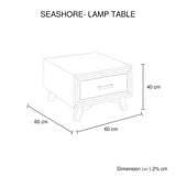 darrahopens Furniture > Living Room Lamp Table with 1 Storage Drawer Solid Wooden Frame in Silver Brush Colour