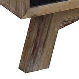 darrahopens Furniture > Living Room Lamp Table with 1 Storage Drawer Solid Wooden Frame in Silver Brush Colour