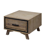 darrahopens Furniture > Living Room Lamp Table with 1 Storage Drawer Solid Wooden Frame in Silver Brush Colour