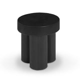 Darrahopens Furniture > Living Room Maya Ribbed Black Side Table