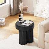 Darrahopens Furniture > Living Room Maya Ribbed Black Side Table