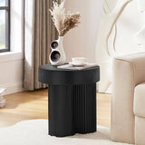 Darrahopens Furniture > Living Room Maya Ribbed Black Side Table