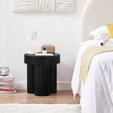 Darrahopens Furniture > Living Room Maya Ribbed Black Side Table