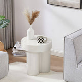 Darrahopens Furniture > Living Room Maya Ribbed White Side Table