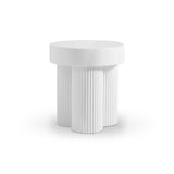 Darrahopens Furniture > Living Room Maya Ribbed White Side Table