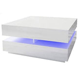 Darrahopens Furniture > Living Room Modern Large High Gloss Coffee Table With LED Lights White