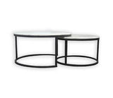 Darrahopens Furniture > Living Room Nesting Style Coffee Table - White on Black - 80cm/60cm