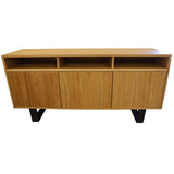 Darrahopens Furniture > Living Room Petunia  Buffet Table 160cm 3 Door 3 Niche Elm Timber Wood Metal Leg - Natural