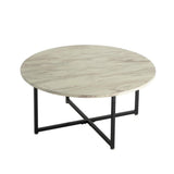 Darrahopens Furniture > Living Room Round Coffee Table with Black Base